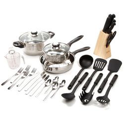 Gibson Total Kitchen Lybra 32-Piece Cookware Combo Set