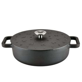 Farberware Disney 3 Quart Cast Iron Shallow Casserole, Black