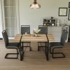 55 " rural industrial rectangular MDF wood dining table set and PU armless dining chair set 4