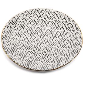 Thyme & Table Black & White Dot Stoneware Plate