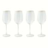 Thyme & Table 4-Piece Scalloped Wine Glass Set with Gold Rim