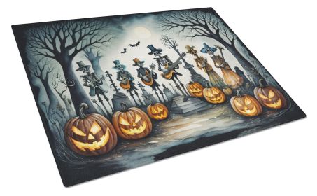 NEW Mariachi Skeleton Band Spooky Halloween Glass Cutting Board Decorative Tempered Glass Kitchen Cutting and Serving Board Large Size Chopping Board