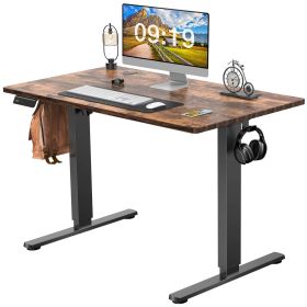 Electric Height Adjustable Standing Desk,Sit to Stand Ergonomic Computer Desk,Brown,40'' x 24"