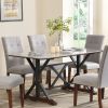 7-piece Modern Dining Table Set, Gray Sintered Stone Dining Table with 6 Tufted Upholstered Chairs, 63-inch Rectangle Dining Table for Dining Room