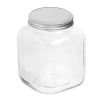 Clear Glass Cracker Jar with Brushed Aluminum Lid, 1 Gallon - 4 Pack