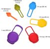 6PCS Measuring Cups And Spoons, Little Cook Colorful Measuring Cups And Spoons Set, Stackable Measuring Spoons, Nesting Plastic Measuring Cups