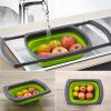 Strainers and Colanders with Extendable Handles Collapsible Colander Strainer Over The Sink Veggies Fruit Pasta Folding Strainer for Kitchen