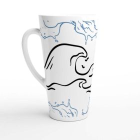 Ocean Wave Latte Mug Design By HadiArts (Color: White in Art)