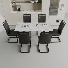 An expandable dining table set for 2-6 people (Color: as Pic)