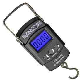 5 Core Fish Scale 110 LBS 50 KG Luggage Handheld Portable Electronic Balance Digital Fishing Postal Hanging Hook Scale with 2 AAA Batteries Built-in M (SKU: LS-006)